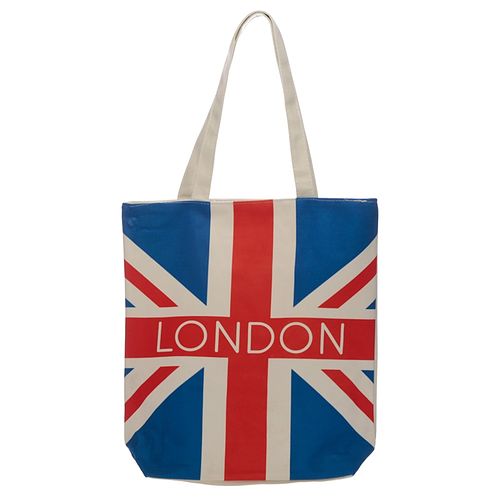 Katoenen tas met rits en voering - London
