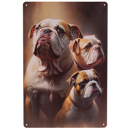 Metalen Plaatje - Bulldogs Diverse Afbeeldingen - 20x30cm