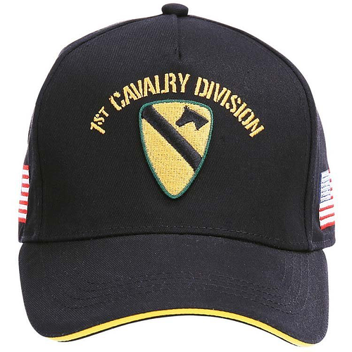 Baseballcap US 1st Cavalry Division - Zwart met Geel logo