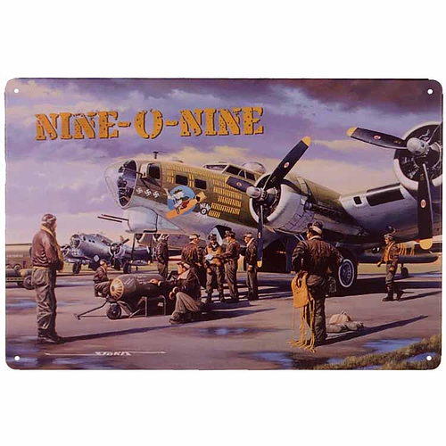 Metalen plaatje - B-17 nine-O-nine flying fortress