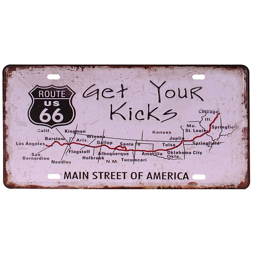 Amerikaans nummerbord - Route 66 - Get Your Kicks