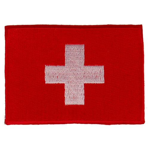 Strijkapplicatie/Patch - Vlag Zwitserland - 8x6cm 