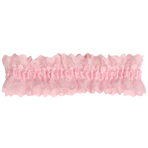 Roze Kousenband grote maat - met kant