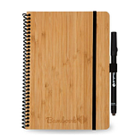 Bambook Uitwisbaar Notitieboek - Bamboe hardcover kaft - A5 - Uitwisbare Pagina's en Stift met Gum - Elastiek