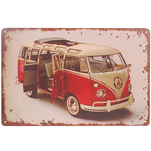 Metalen plaatje - Volkswagen busje