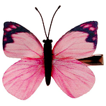 Haarclip met stoffen vlinder roze - 6 cm