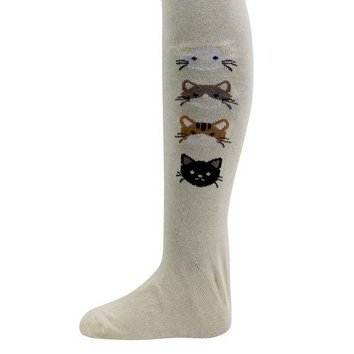 Maillot Ewers Kindermaat - Cremekleurig met Poezenhoofden