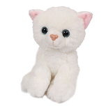 Knuffel Kat Wit Effen - 14 cm