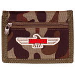Klittenband Portemonnee Camouflage Rode tekst Airforce op Wings - 13x8,5cm