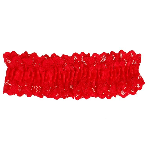 Kousenband grote maat - rood met kant