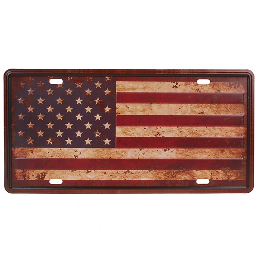 Amerikaans nummerbord - amerikaanse vlag