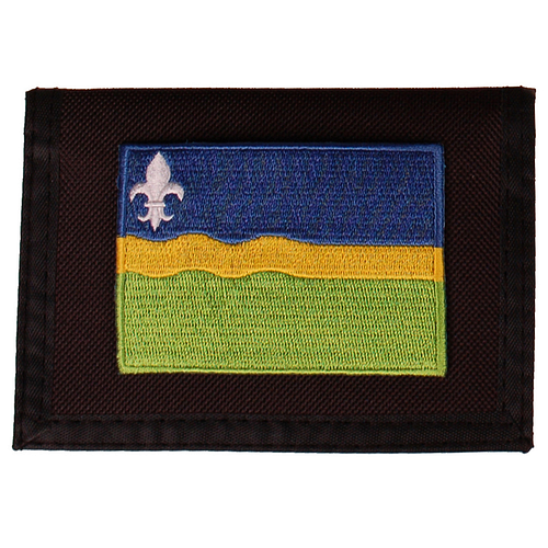 Portemonnee zwart 14x10cm - Vlag Flevoland - 8x6cm 