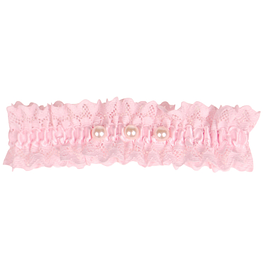 Roze met kant pareltjes kopen? Roze kousenband met kant en A41051 online.