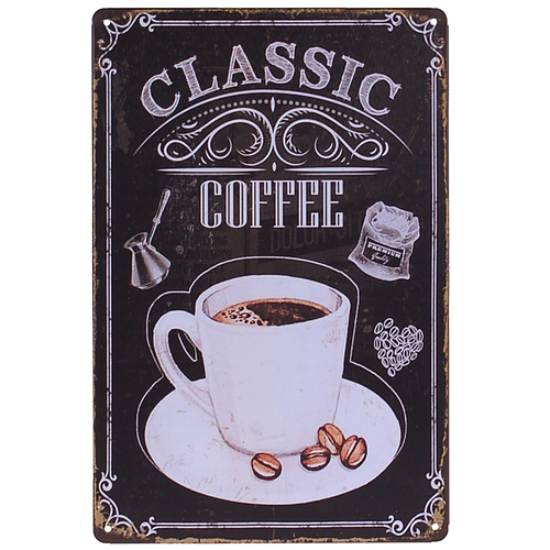 Metalen plaatje - Classic Coffee