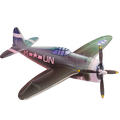 Metalen Bord reliëf - Republic P-47 Thunderbolt - 46x30cm