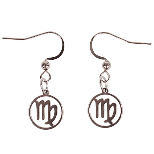 Oorbellen Zilverkleurig - hanger sterrenbeeld Maagd