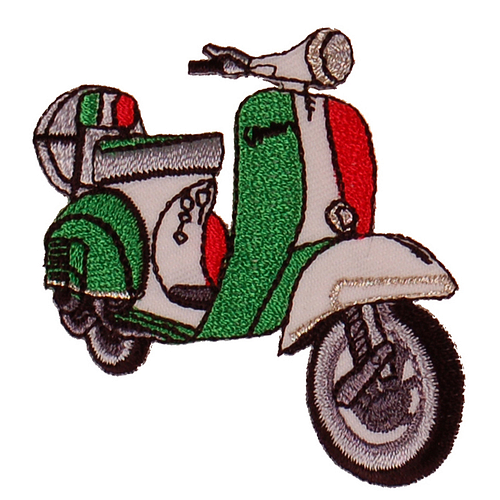Strijkapplicatie/Patch - Scooter Italie Vespa - 6x6cm 