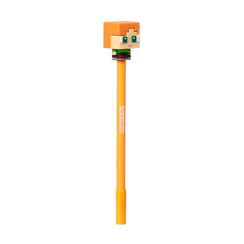 Pen Blauw - Minecraft Alex Oranje Chibi-Top - Uitwisbaar Inkredible - 17.5cm