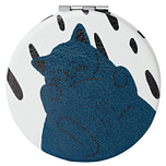 Compact Make Up Spiegeltje Slapende kat Donkerblauw - 6cm