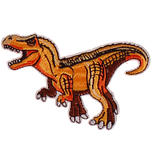Strijkapplicatie Dinosaurus T-Rex Oranje/Bruin 10x6cm