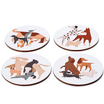Onderzetters - Barks Honden - Set van 4 - Kurk - 10cm