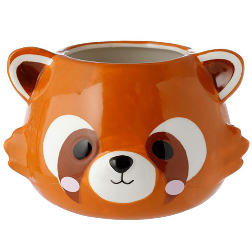 Bloempot Rode Panda Hoofd voor Binnen - Keramiek - 9x14cm