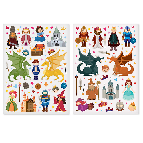 Stickers - Ridders & Prinsessen & Fantasy - Scrapbook Hobby DIY Stickervel - 0.4-8.2cm - 133 Stuks