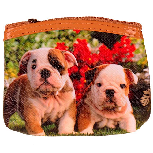 Kleine Portemonnee - Bulldogs Rode Bloemen - Ritsje - 11x9x1.5cm