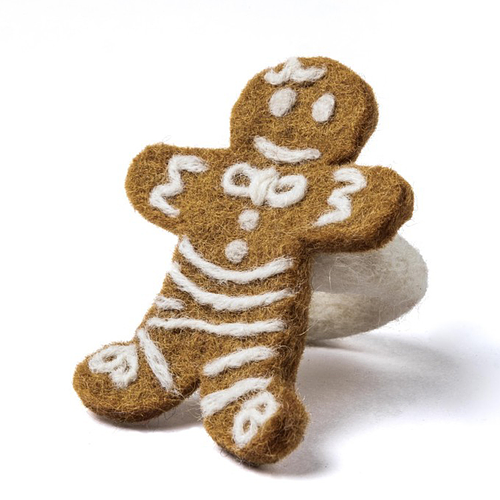 Servetring Vilt - Gingerbread / Gemberkoekman - Karamelbruin/Wit - Fairtrade