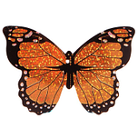 Mini-vlieger Vlinder - 10x7cm - 8 Glitters Oranje