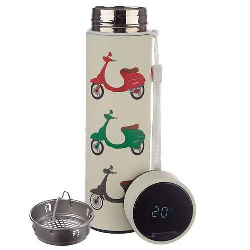 Thermosfles RVS 500ml met thermometer -  Vespa scooters