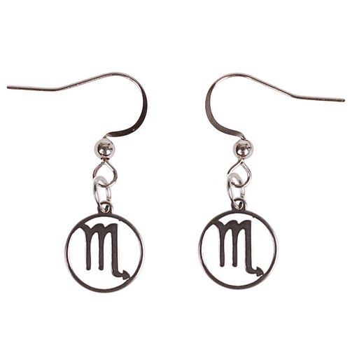 Oorbellen Zilverkleurig - hanger sterrenbeeld Schorpioen