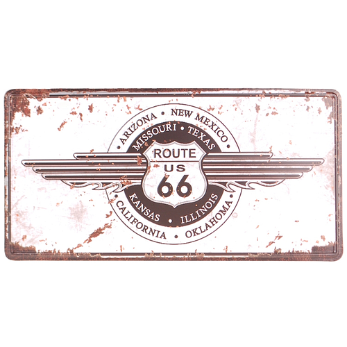 Amerikaans nummerbord - Route 66 wit