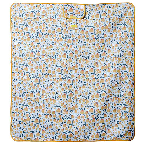 Picknickdeken Oranje Boterbloemen - Lichtblauw - 158x140cm