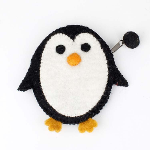 Vilten portemonnee pinguïn