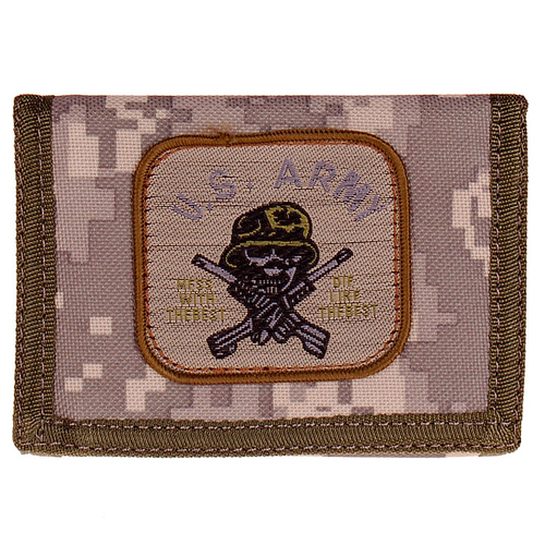 Klittenband Portemonnee Digital Camouflage US Army Skull - 13x8,5cm