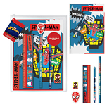 Stationary Set - Spider-Man Sketch - Marvel - Schrift & Pen & Potlood & Liniaal & Gum & Puntenslijper - Opberghoesje