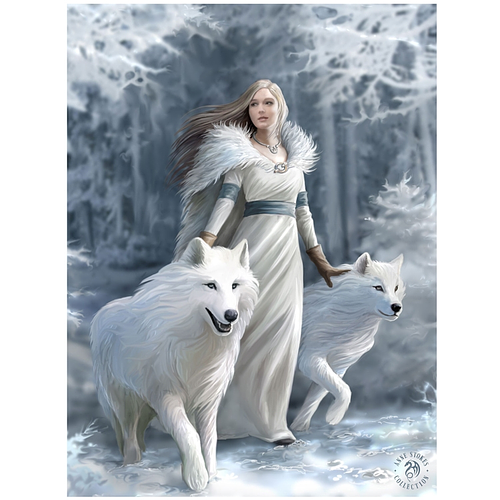 3d poster - Anne Stokes - Wolf - Winter Guardian