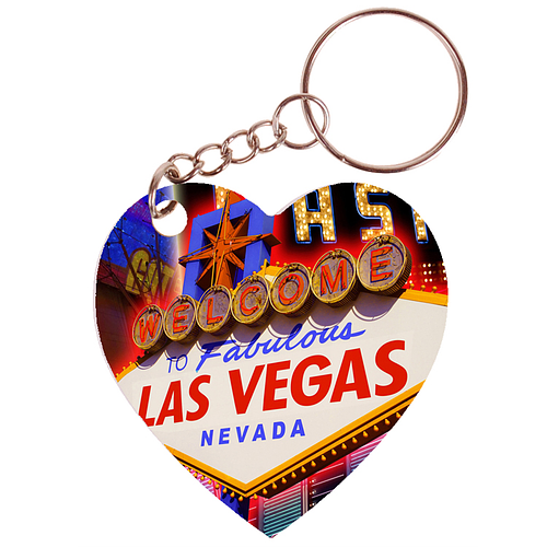 Sleutelhanger hartje 5x5cm - Welcome to Fabulous Las Vegas