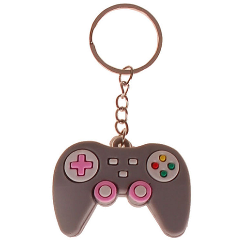 Sleutelhanger - Game Controller - Grijs - PVC - 4cm