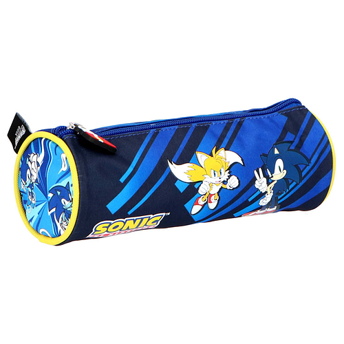 Etui - Sonic the Hedgehog & Tails - Blauw/Geel - Rond - 22x8cm