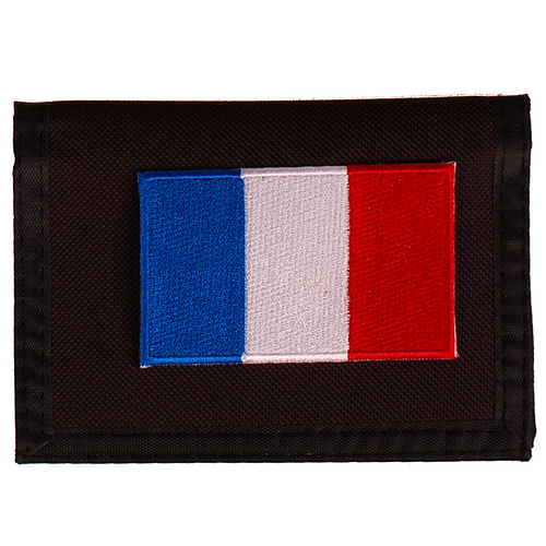 Portemonnee zwart 14x10cm - Vlag Frankrijk - 8x6cm 
