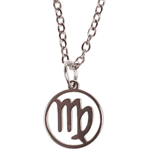 Kinderketting Zilverkleurig 45cm - Hangertje Sterrenbeeld RVS -  Maagd