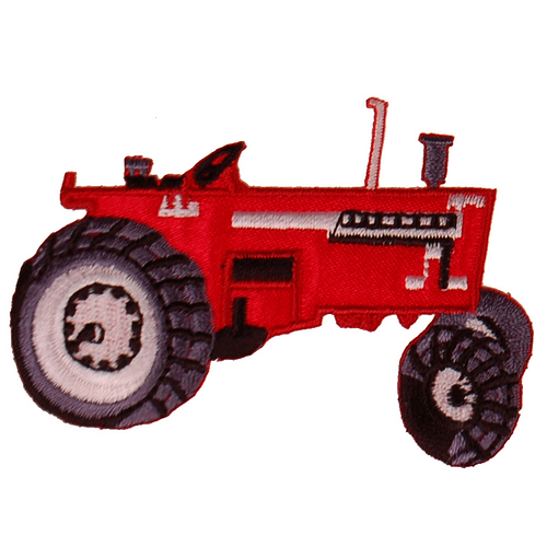 Strijkapplicatie/Patch - Trekker Tractor Rood - 7,5x4cm 