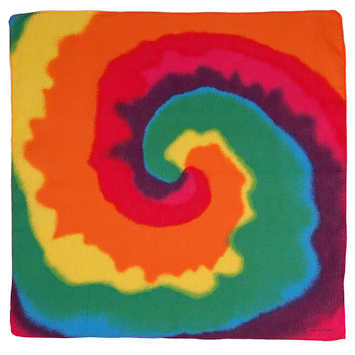 Bandana/Grote Zakdoek - Regenboog TieDye - 50x50cm - Katoen