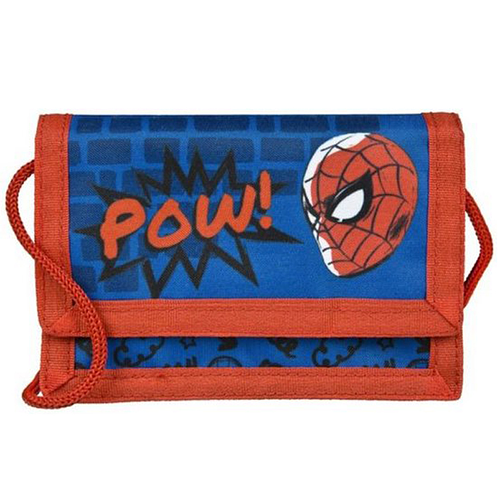 Portemonnee - Spiderman POW - Blauw/Rood - Koord - 13x9cm