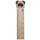 Liniaal Hout - Mopshond Knipoog - Centimeter/Inches - 15cm