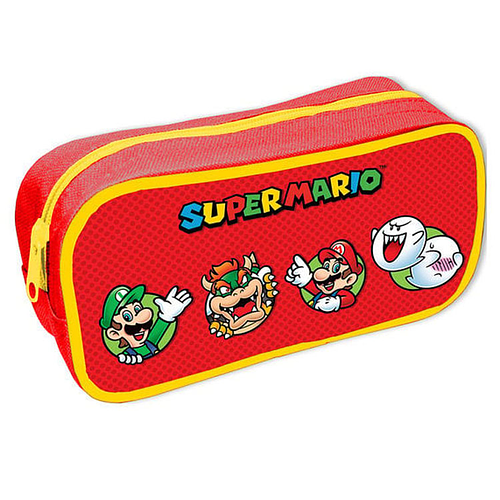 Etui / Pennenzak - Super Mario - Rood & Geel - Luigi & Bowser & Mario & Boo - 22x11x5,5cm