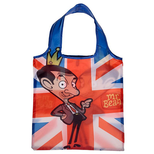 Opvouwbaar tasje Mr Bean Engelse vlag - 38x37cm