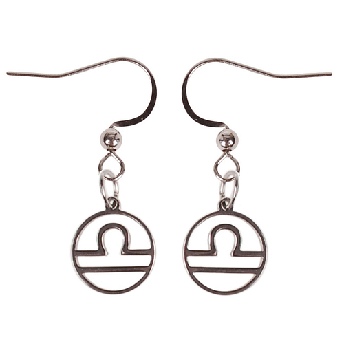 Oorbellen Zilverkleurig - hanger sterrenbeeld Weegschaal